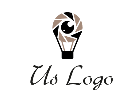 shutter with iris in air balloon photography logo