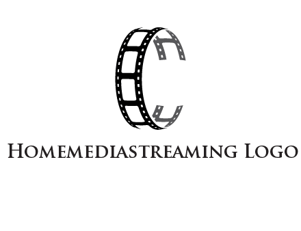 letter C made of film reel logo