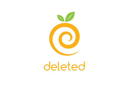 orange made of swirl with leaves logo