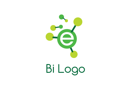 letter e inside circle with chemical bond logo