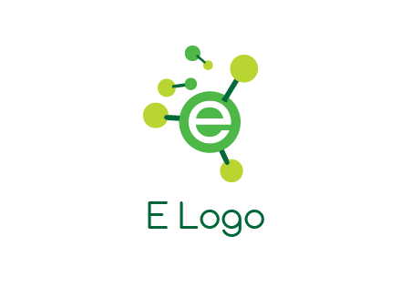 letter e inside circle with chemical bond logo