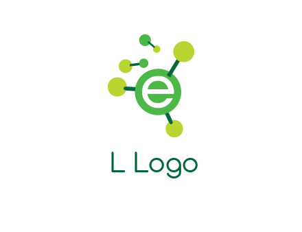 letter e inside circle with chemical bond logo