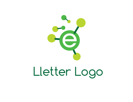 letter e inside circle with chemical bond logo