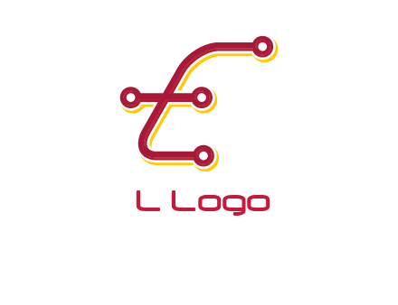 letter E made of tech wires logo