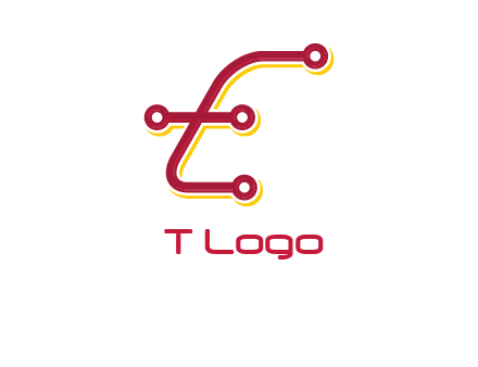 letter E made of tech wires logo