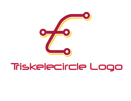 letter E made of tech wires logo