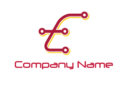 letter E made of tech wires logo