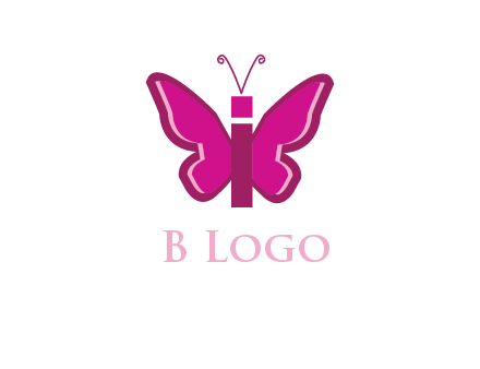 letter i incorporated with butterfly logo