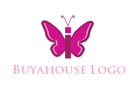 letter i incorporated with butterfly logo