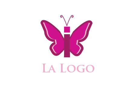 letter i incorporated with butterfly logo