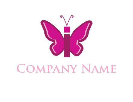 letter i incorporated with butterfly logo