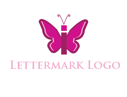 letter i incorporated with butterfly logo