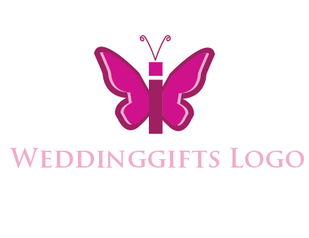 letter i incorporated with butterfly logo