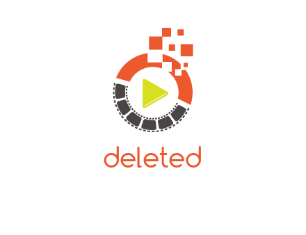 play button inside digital film reel logo