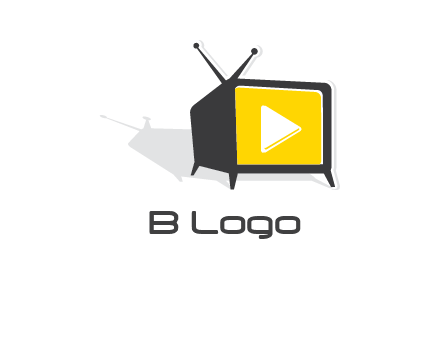 play button inside TV logo