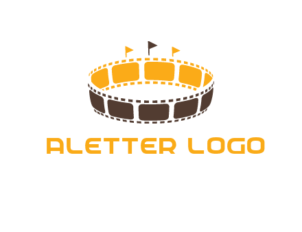 film reel incorporated with stadium logo