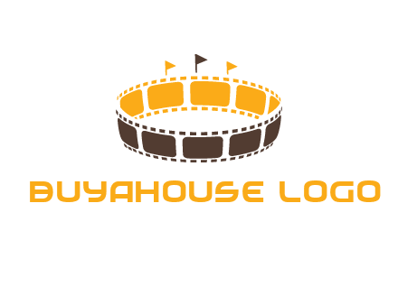 film reel incorporated with stadium logo