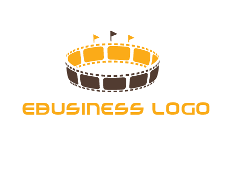 film reel incorporated with stadium logo