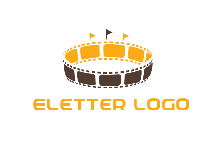 film reel incorporated with stadium logo