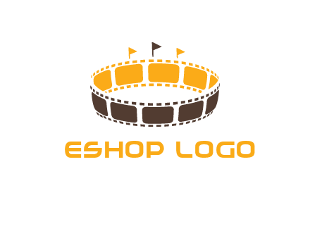 film reel incorporated with stadium logo