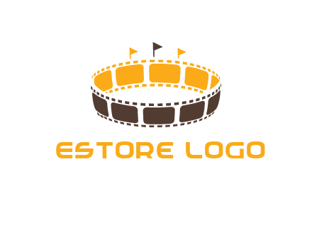 film reel incorporated with stadium logo