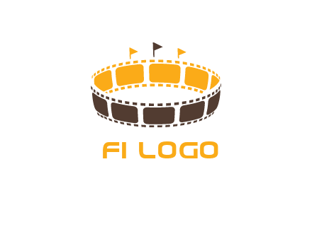 film reel incorporated with stadium logo