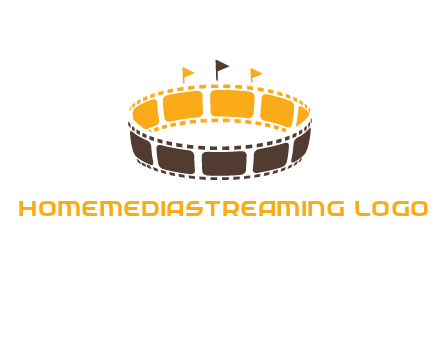 film reel incorporated with stadium logo