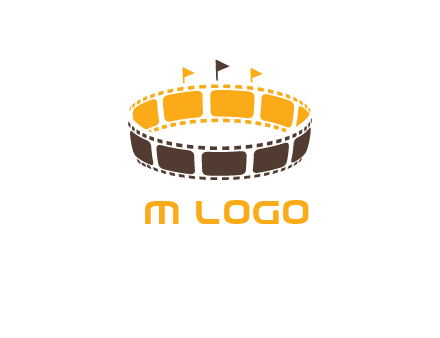 film reel incorporated with stadium logo