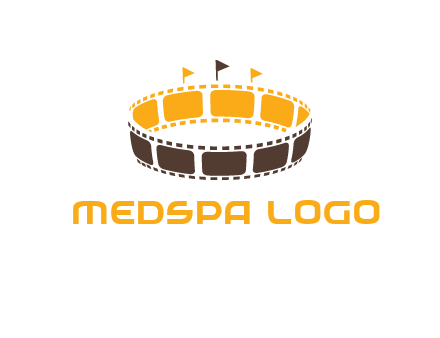 film reel incorporated with stadium logo