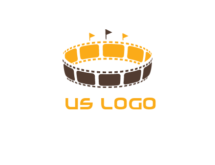 film reel incorporated with stadium logo