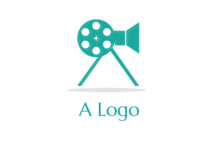 film reel incorporated with camera logo