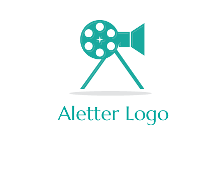 film reel incorporated with camera logo