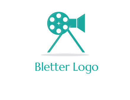 film reel incorporated with camera logo