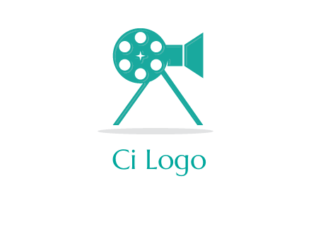 film reel incorporated with camera logo