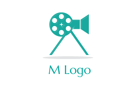 film reel incorporated with camera logo