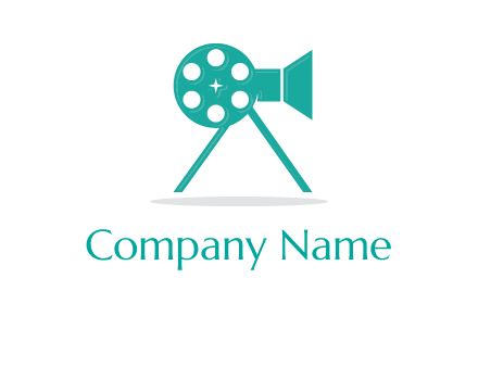 film reel incorporated with camera logo