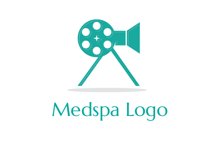 film reel incorporated with camera logo