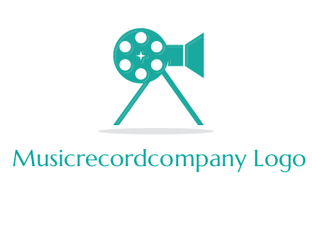 film reel incorporated with camera logo