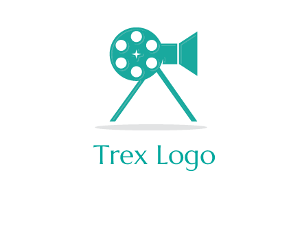 film reel incorporated with camera logo