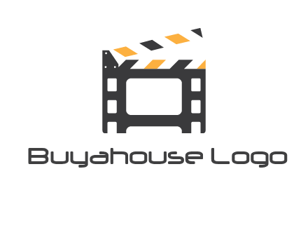 film reel incorporated with clapper board logo