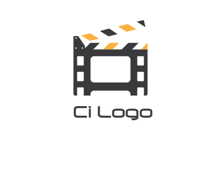 film reel incorporated with clapper board logo