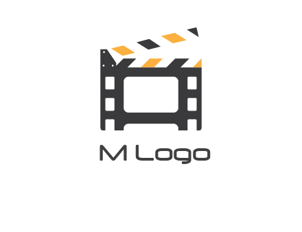 film reel incorporated with clapper board logo