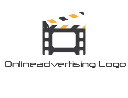 film reel incorporated with clapper board logo