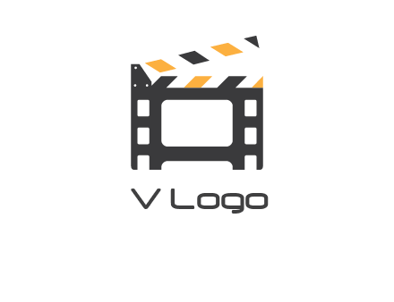 film reel incorporated with clapper board logo