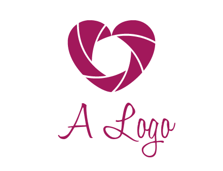 shutter in heart shape photography logo