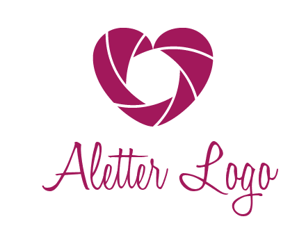 shutter in heart shape photography logo