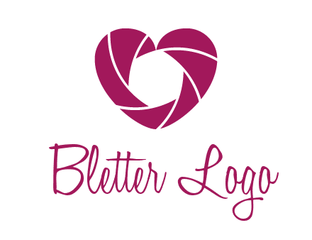 shutter in heart shape photography logo