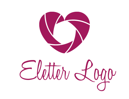 shutter in heart shape photography logo