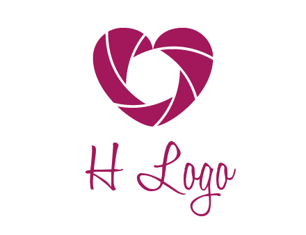 shutter in heart shape photography logo