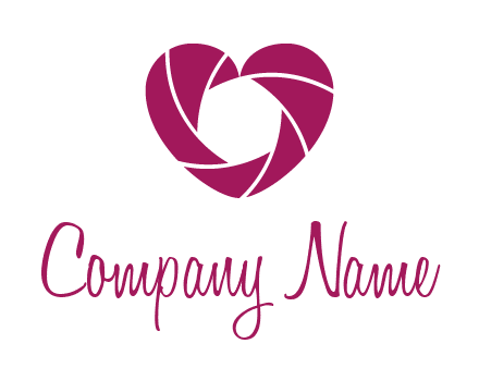 shutter in heart shape photography logo